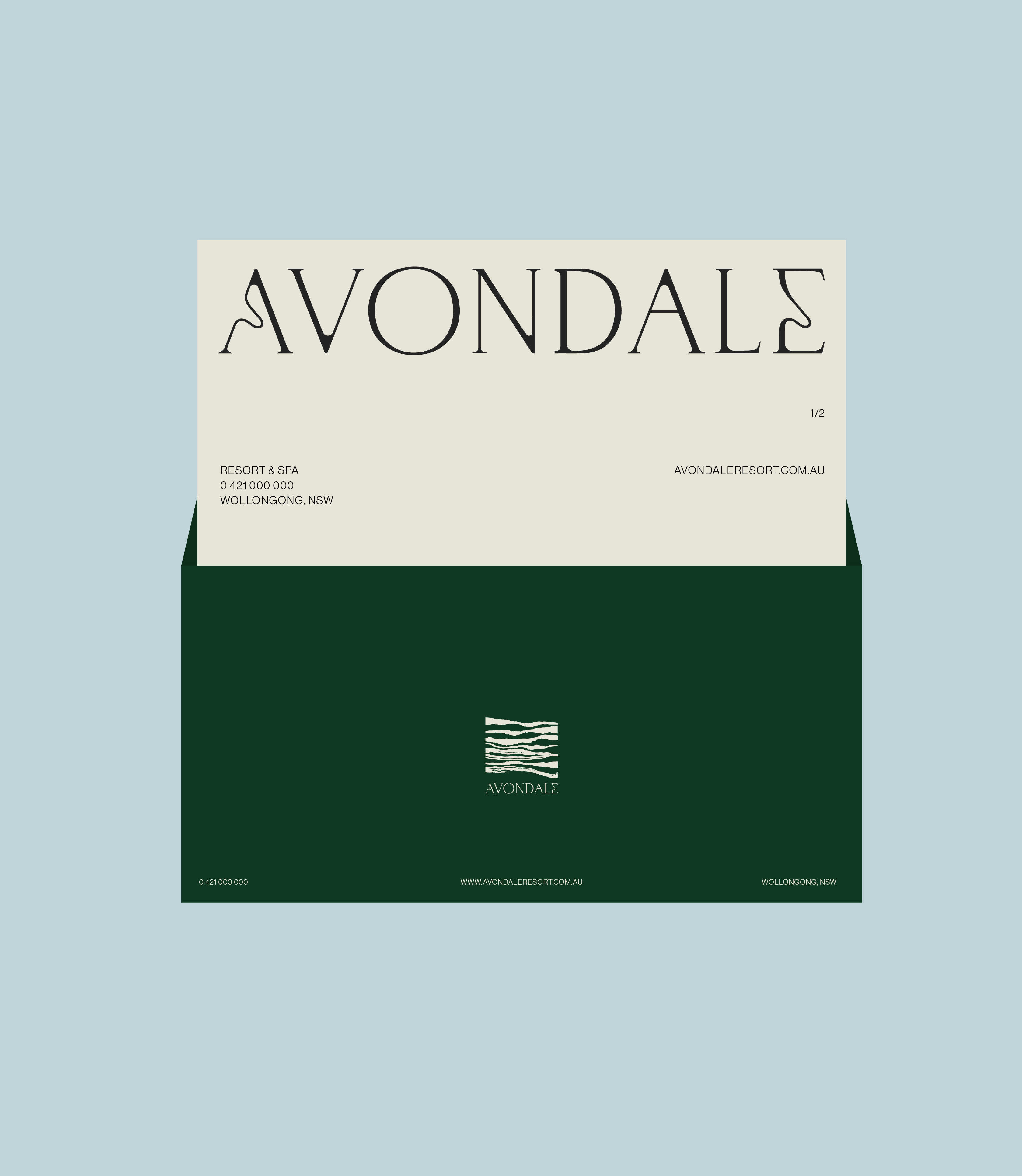 Avondale branded envelope and stationery